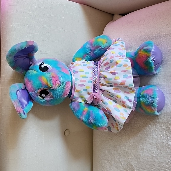 Build-A-Bear Bunny Pastel Swirls - White/Pastel Multi Dress - Picture 1 of 7